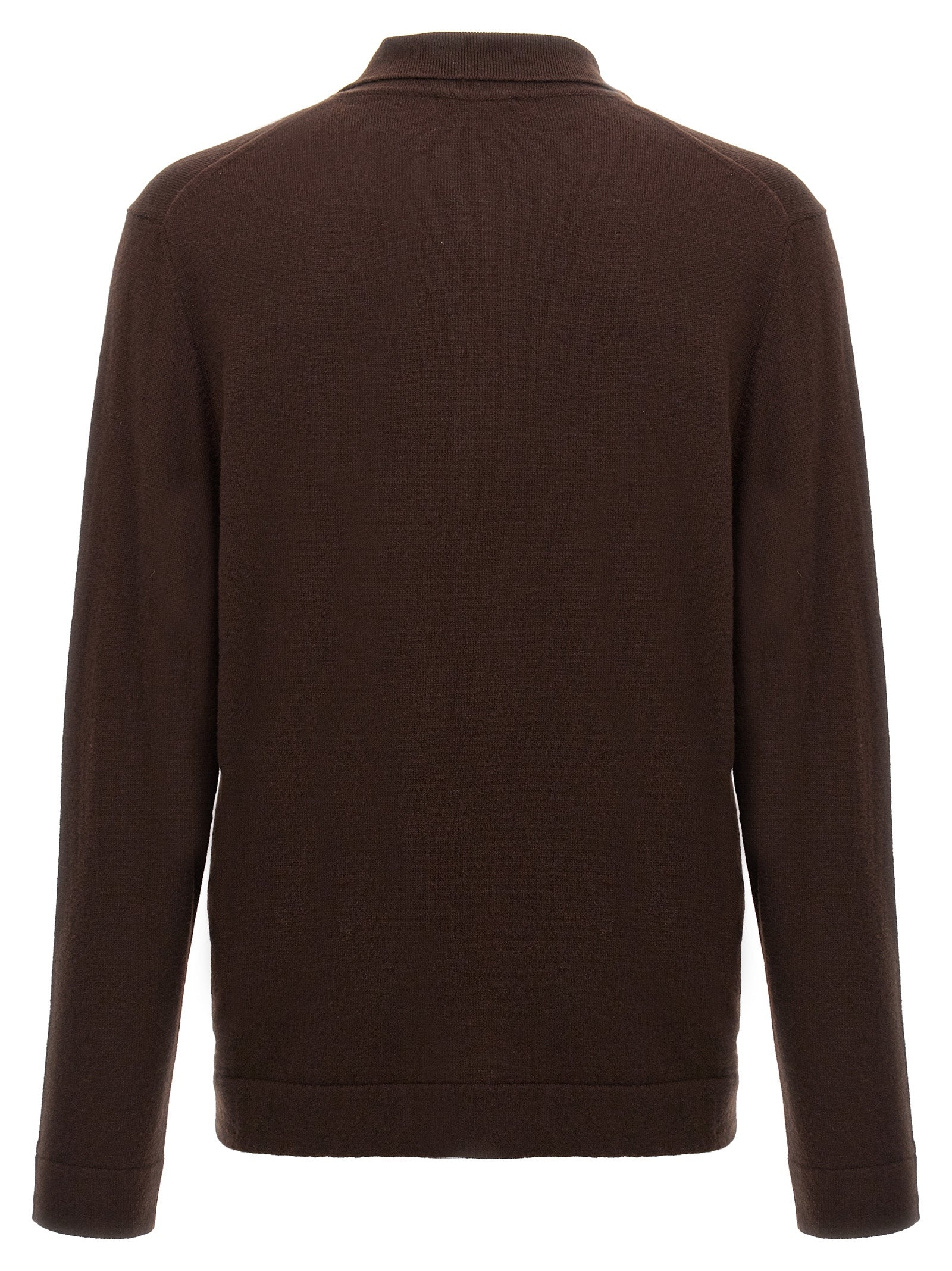 Brown Virgin Wool Polo Shirt