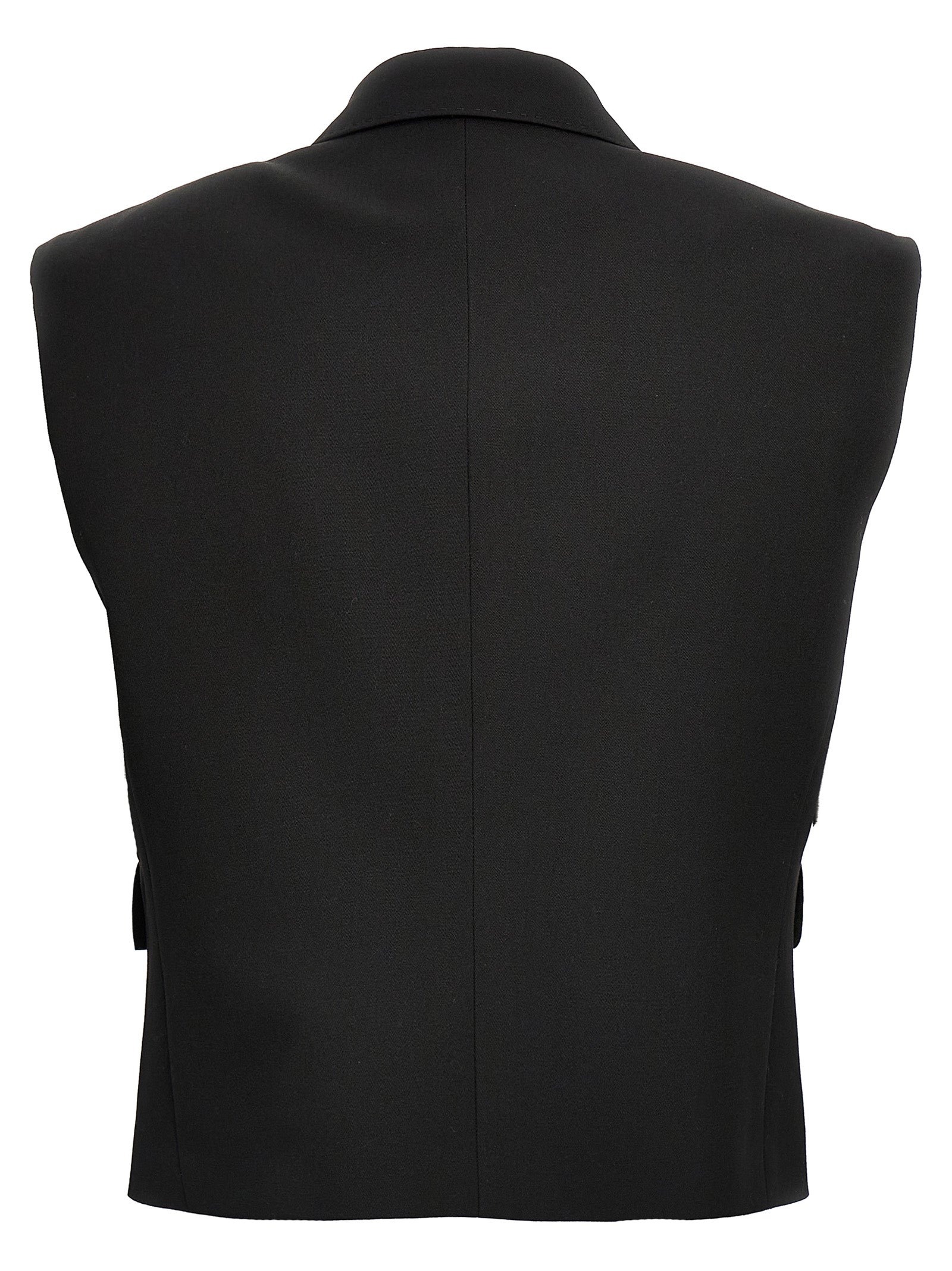 Black Silk Sleeveless Jacket