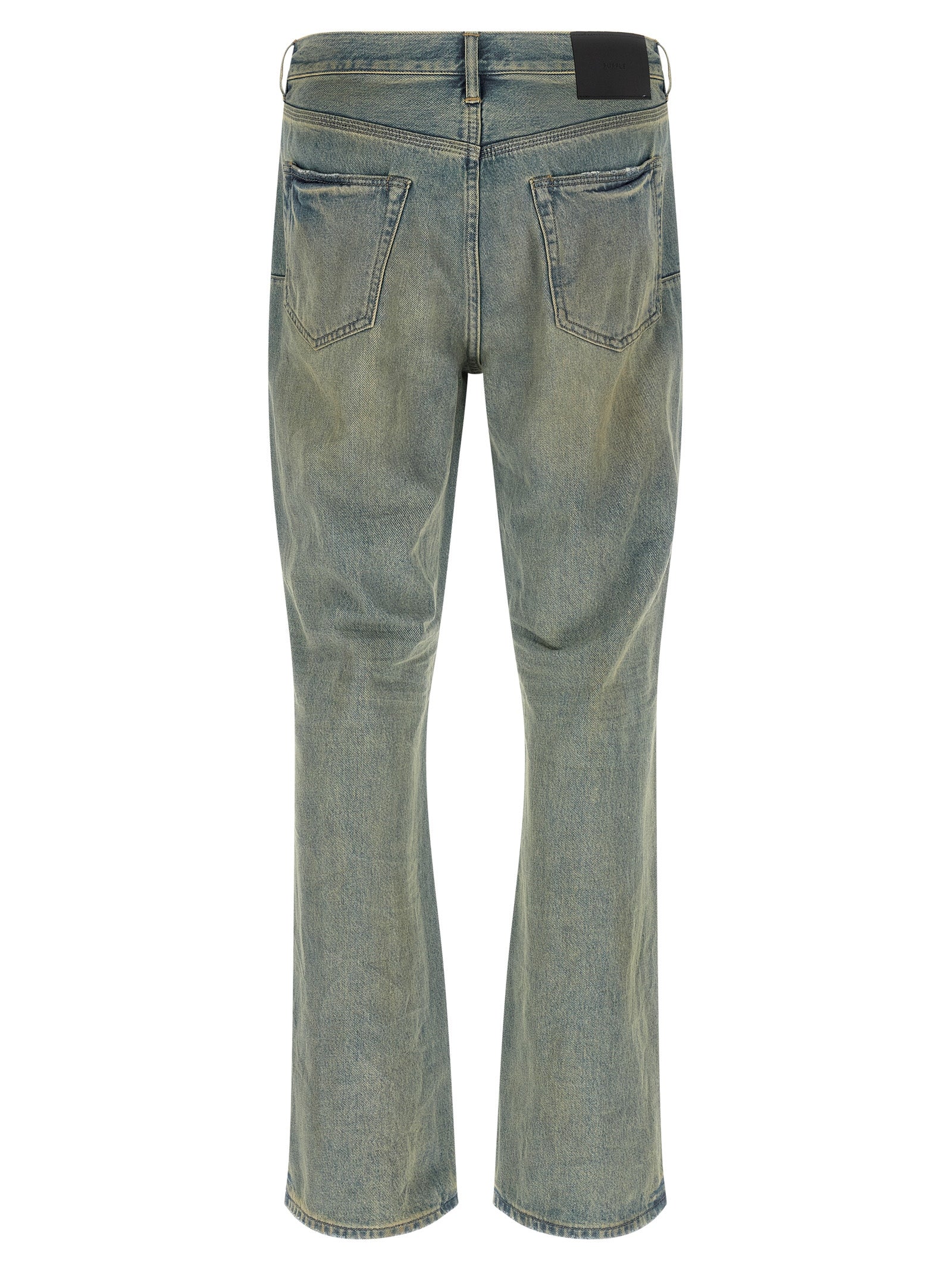 Blue Cotton Flared Jeans