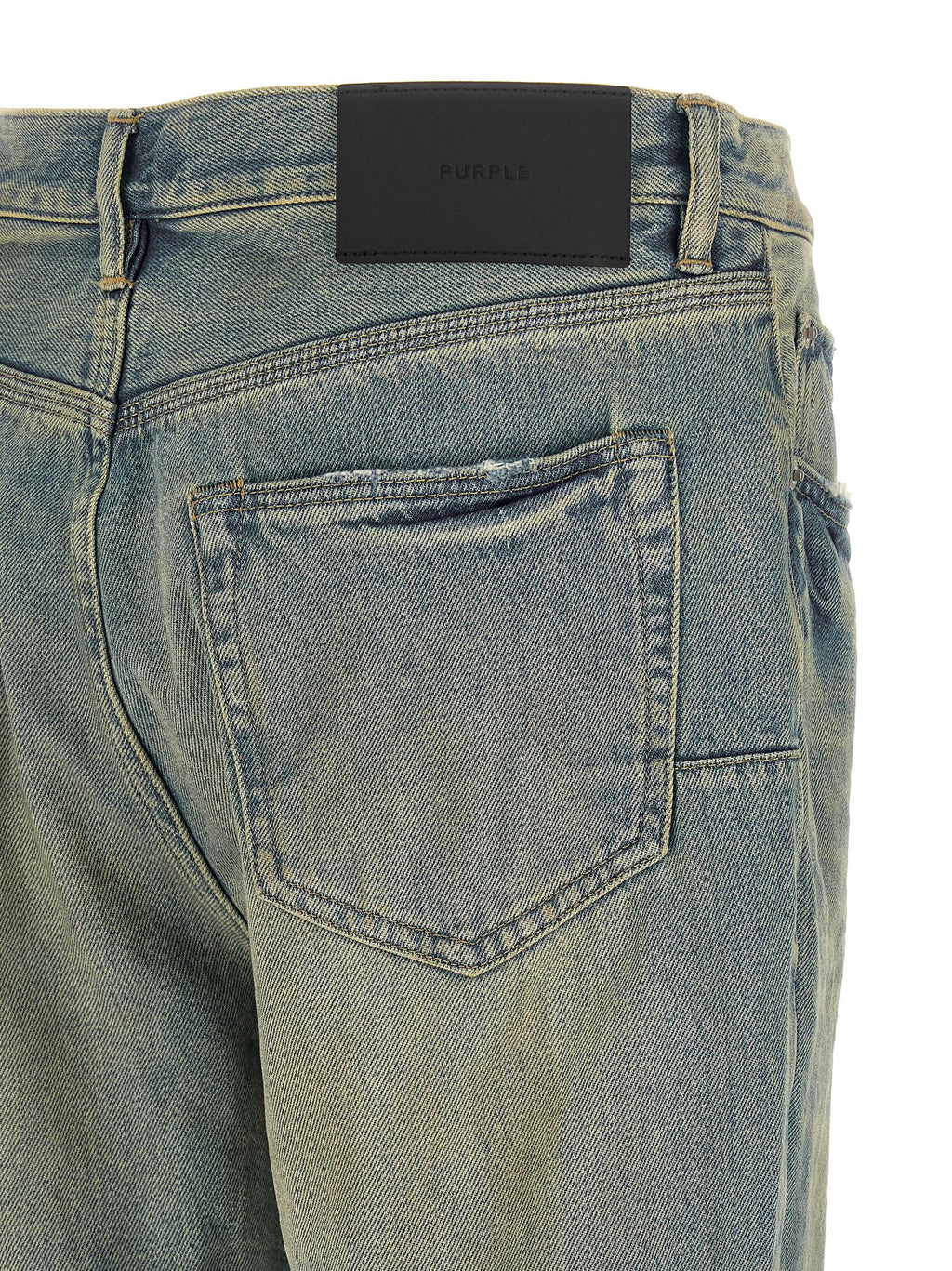 Blue Cotton Flared Jeans