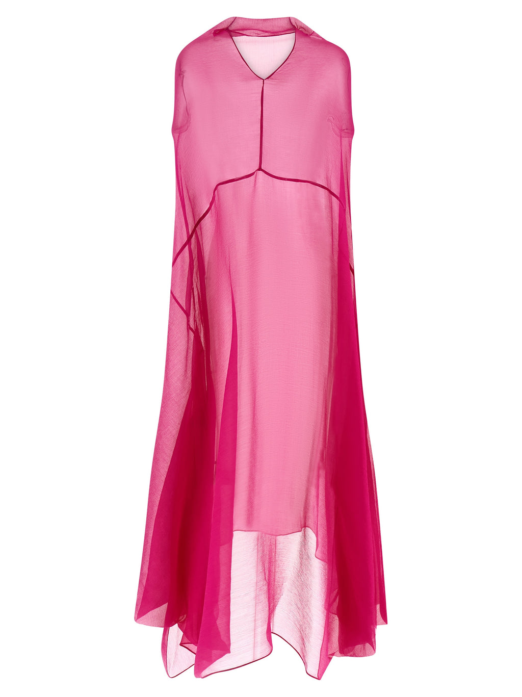 Fuchsia Silk Midi Dress