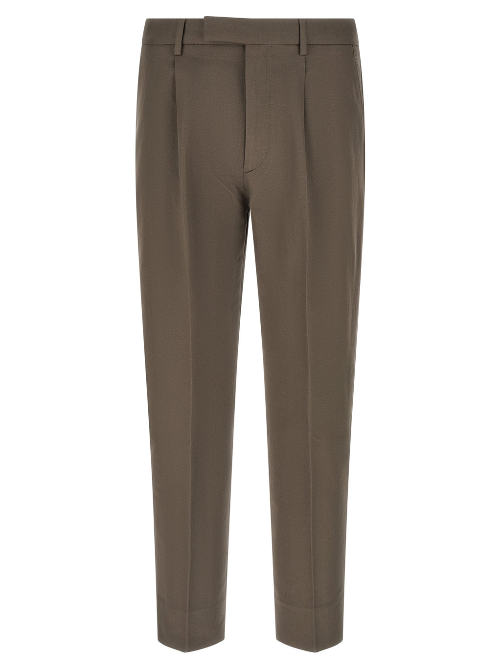 Brown Cotton Dress Pants