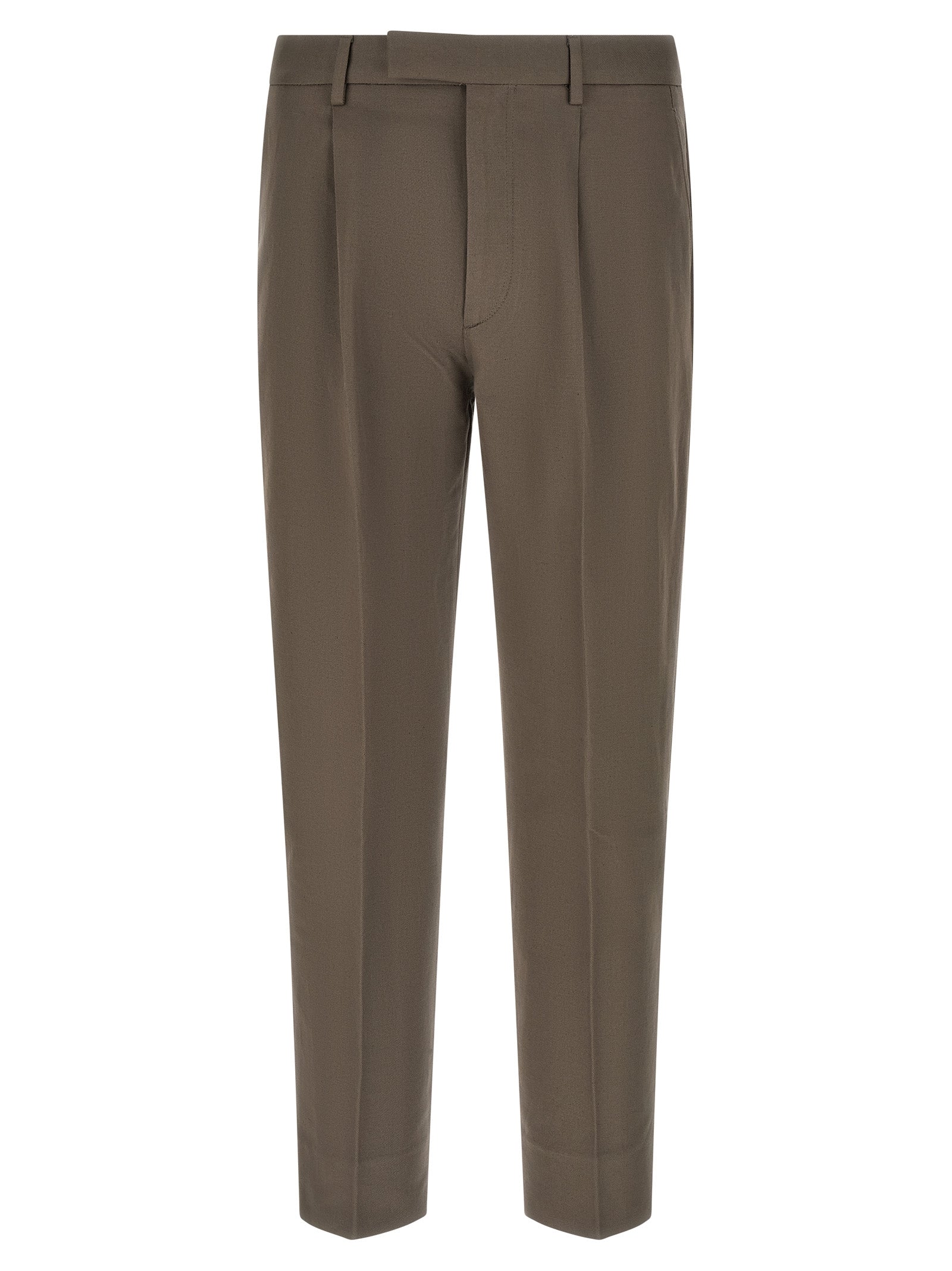 Brown Cotton Dress Pants