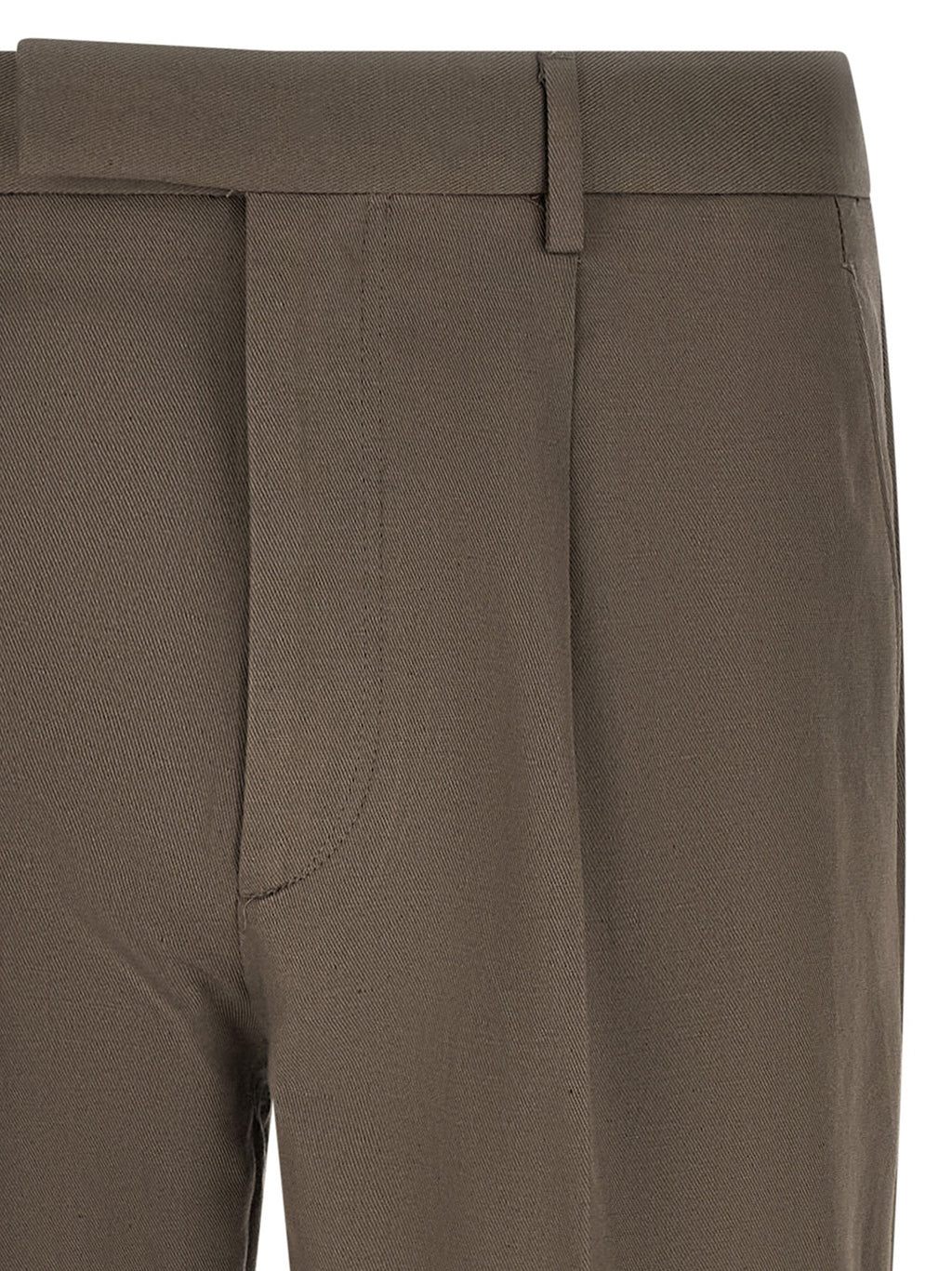 Brown Cotton Dress Pants