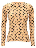 Beige Polyamide Pattern Shirt