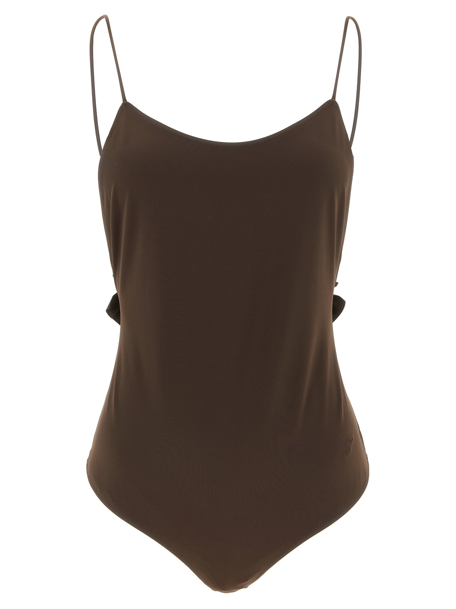 Brown Polyamide One-Piece Swimsuit