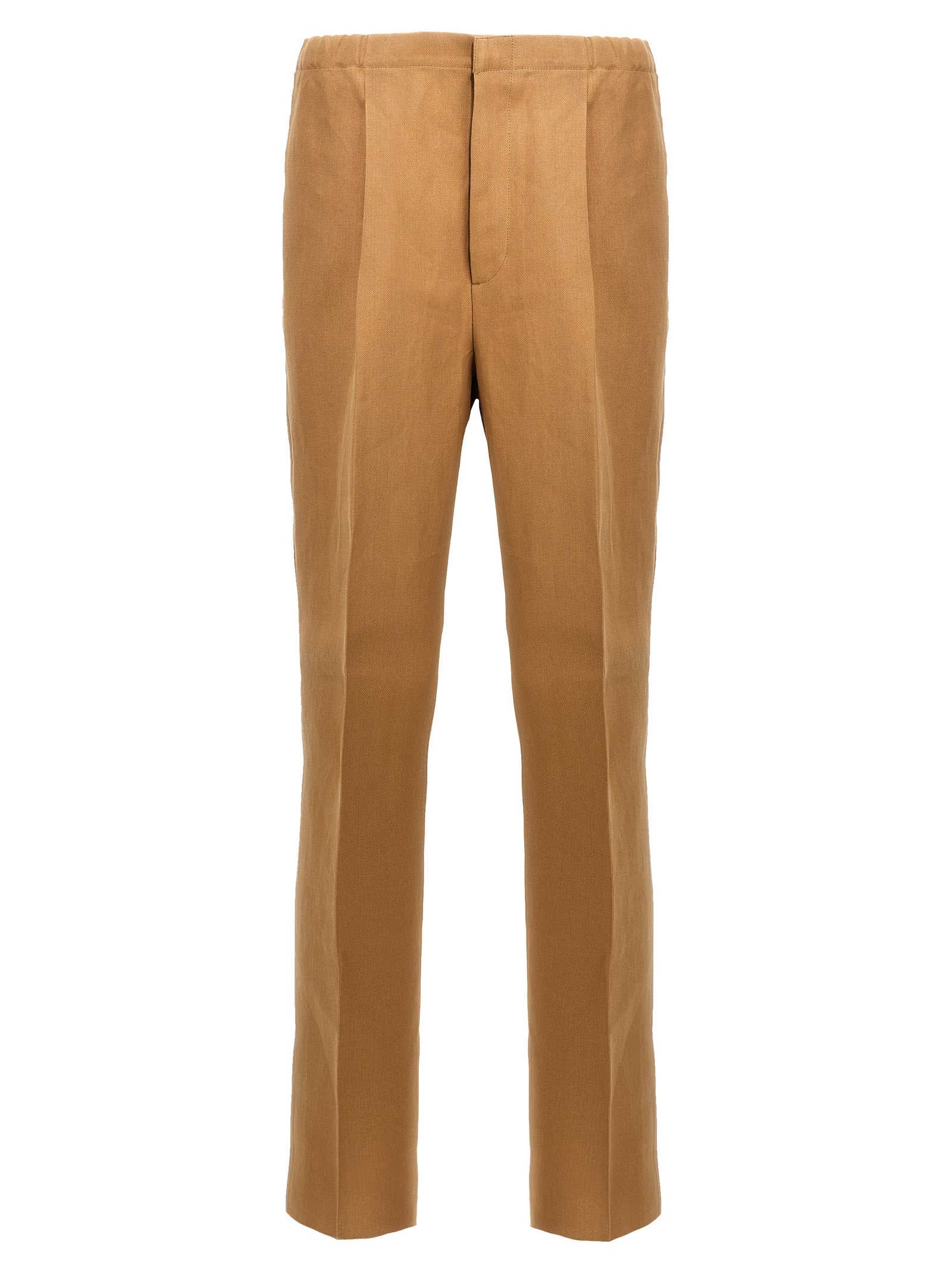 Beige Paper Casual Pants