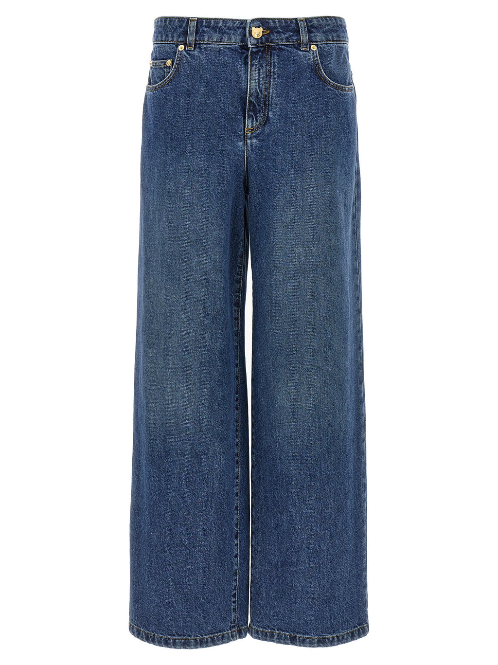Blue Cotton Relaxed Fit Jeans