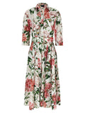 Multicolor Cotton Midi Dress