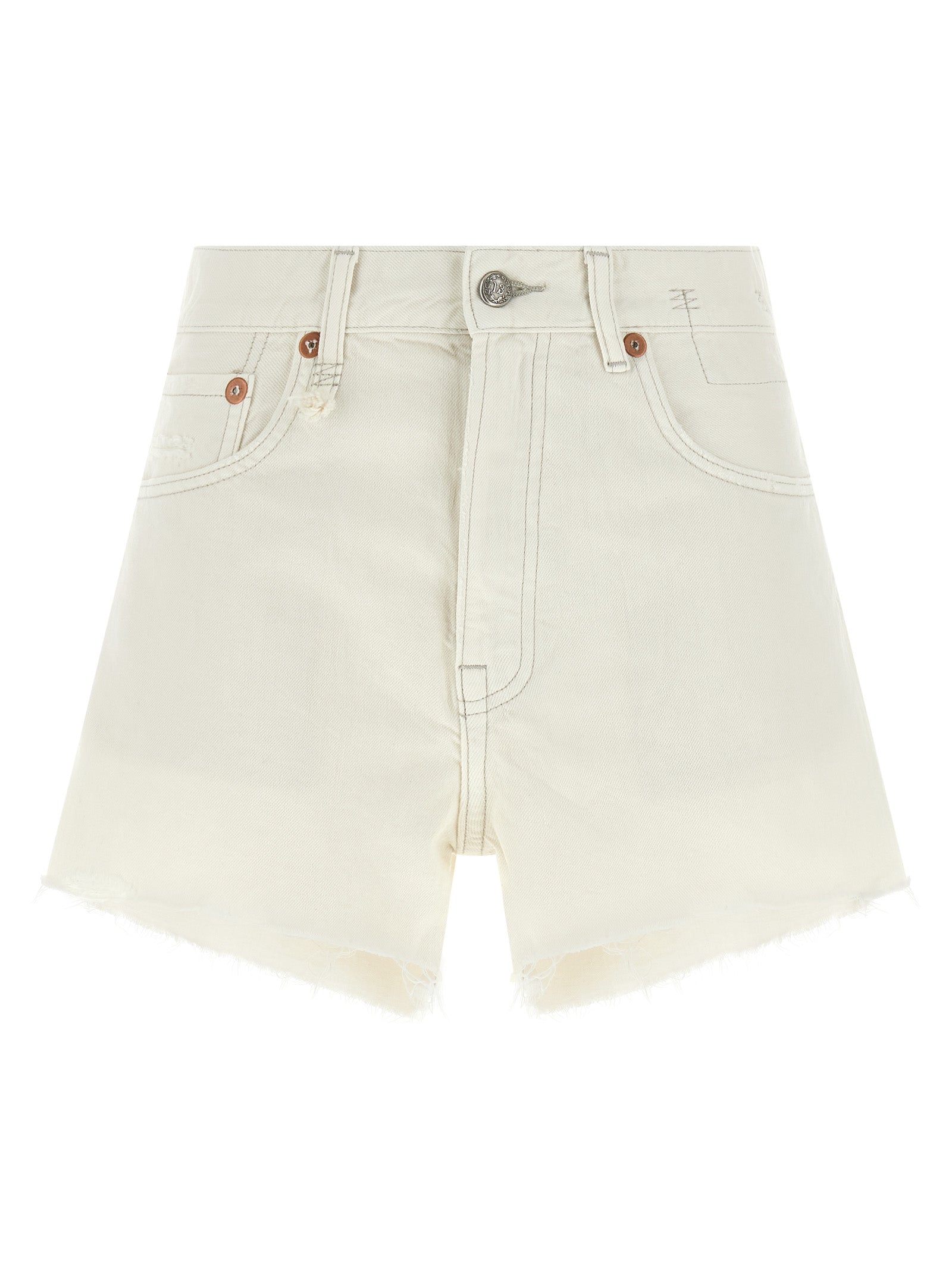 White Cotton Bermuda Shorts
