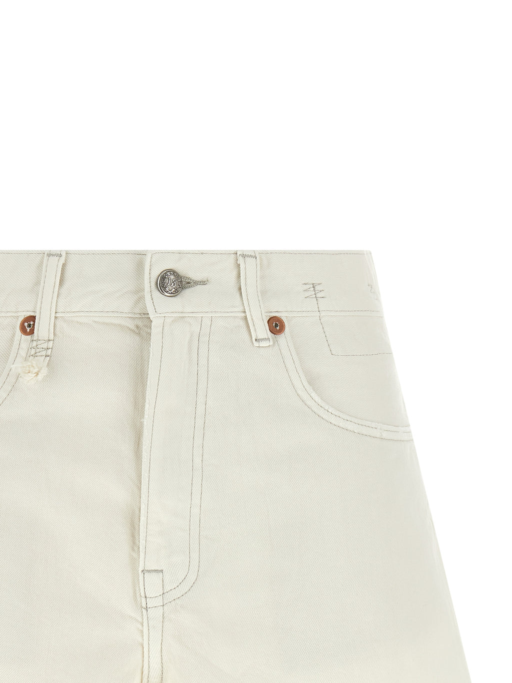 White Cotton Bermuda Shorts