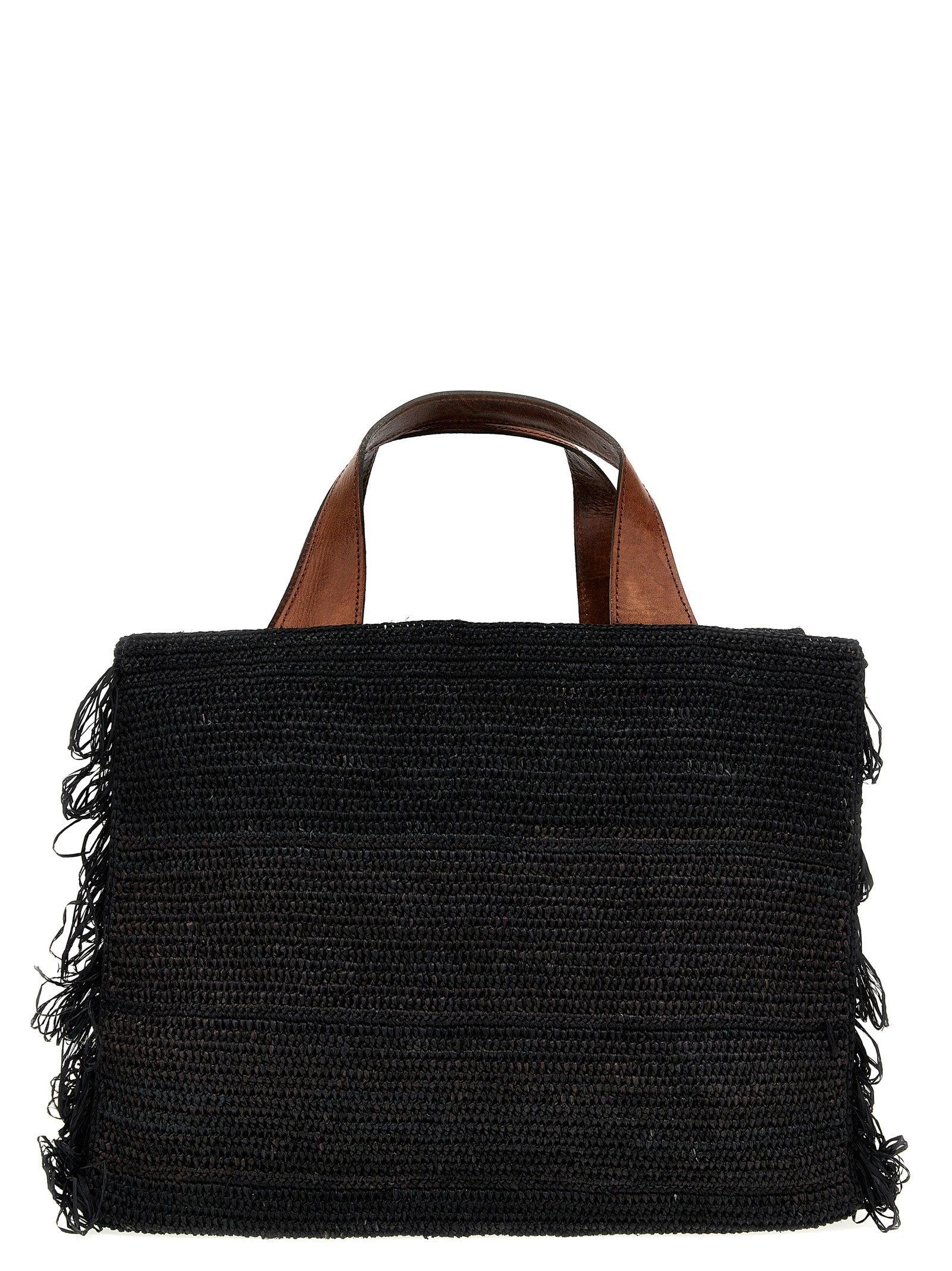 Black Raffia Handbag