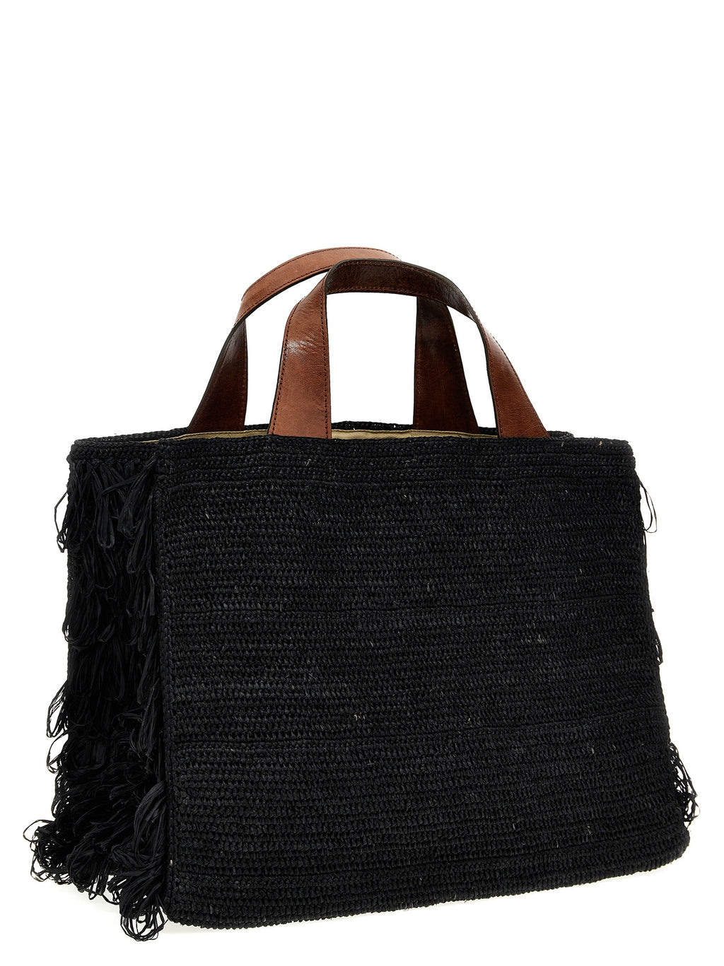 Black Raffia Handbag