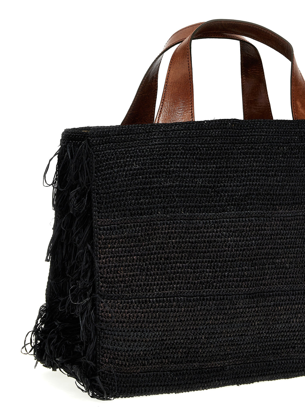 Black Raffia Handbag