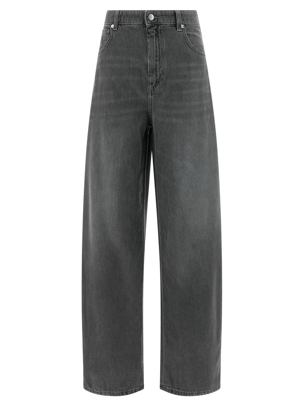 Gray Cotton Cropped Jeans