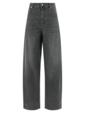 Gray Cotton Cropped Jeans