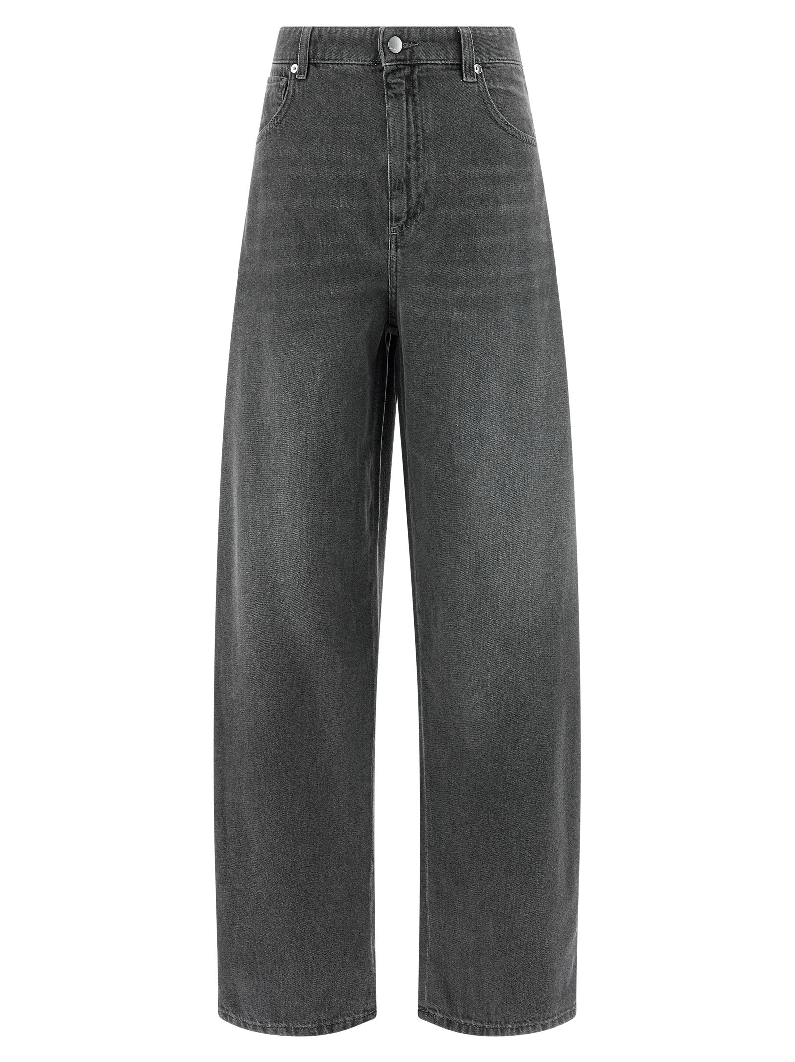 Gray Cotton Cropped Jeans