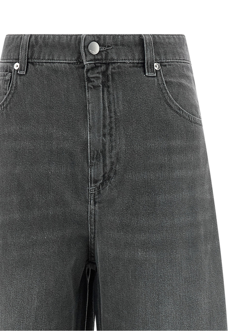 Gray Cotton Cropped Jeans