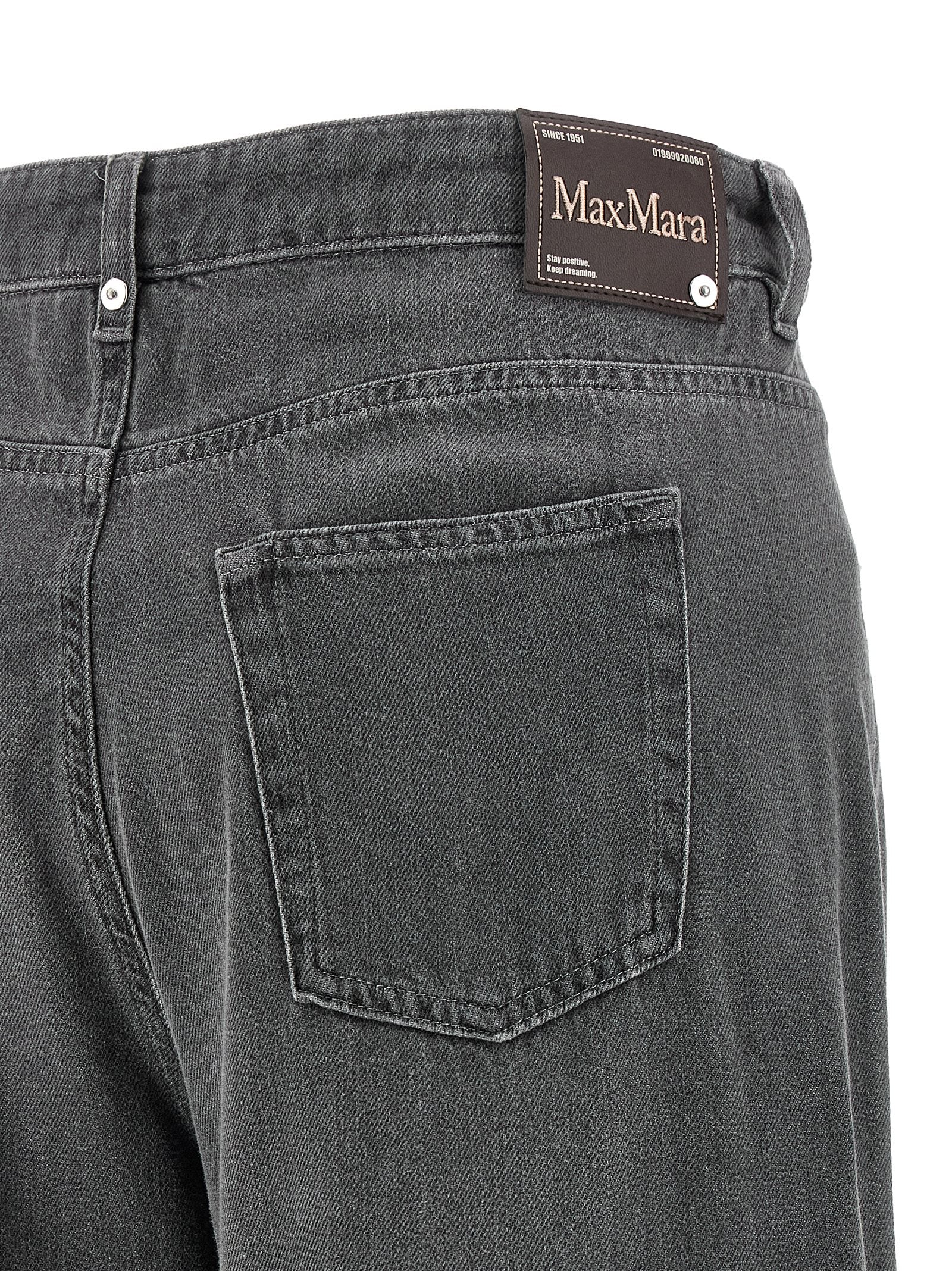 Gray Cotton Cropped Jeans