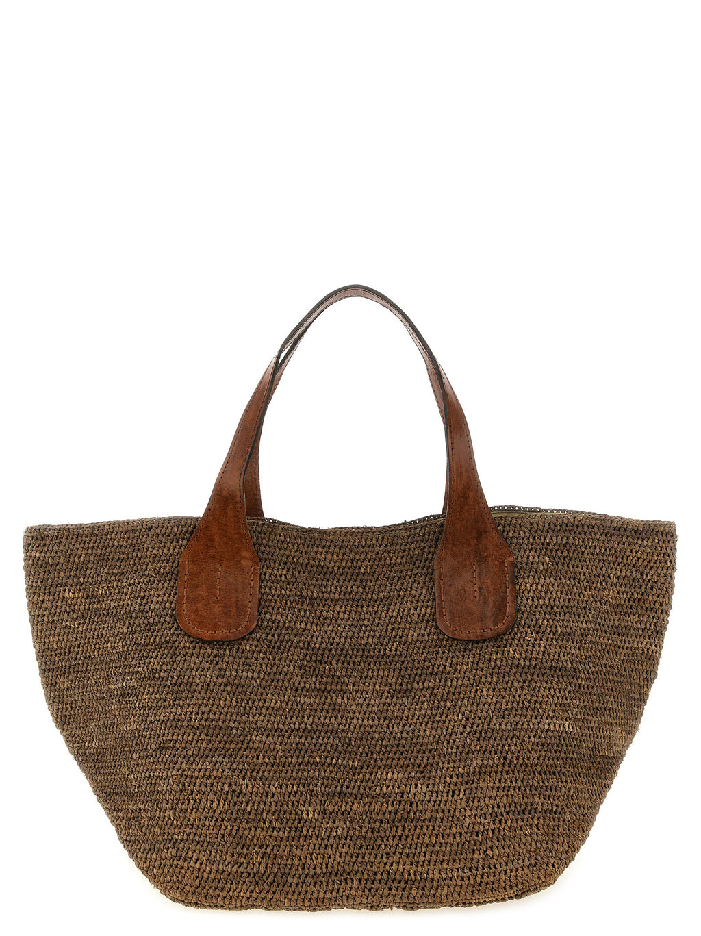 Brown Raffia Tote Bag