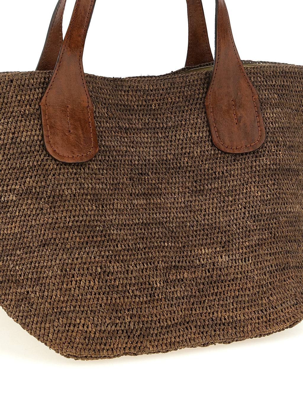 Brown Raffia Tote Bag