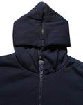 Black Cotton Full Zip Hooded Bomber Jacket