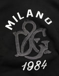 Black Cotton Milano1984 Print Hoodie Sweater