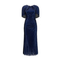 Blue Polyester Cocktail Dress