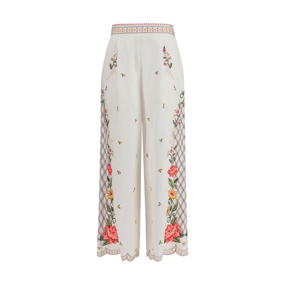 Multicolor Linen Casual Pants