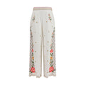 Multicolor Linen Casual Pants