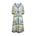 Multicolor Linen Casual Dress