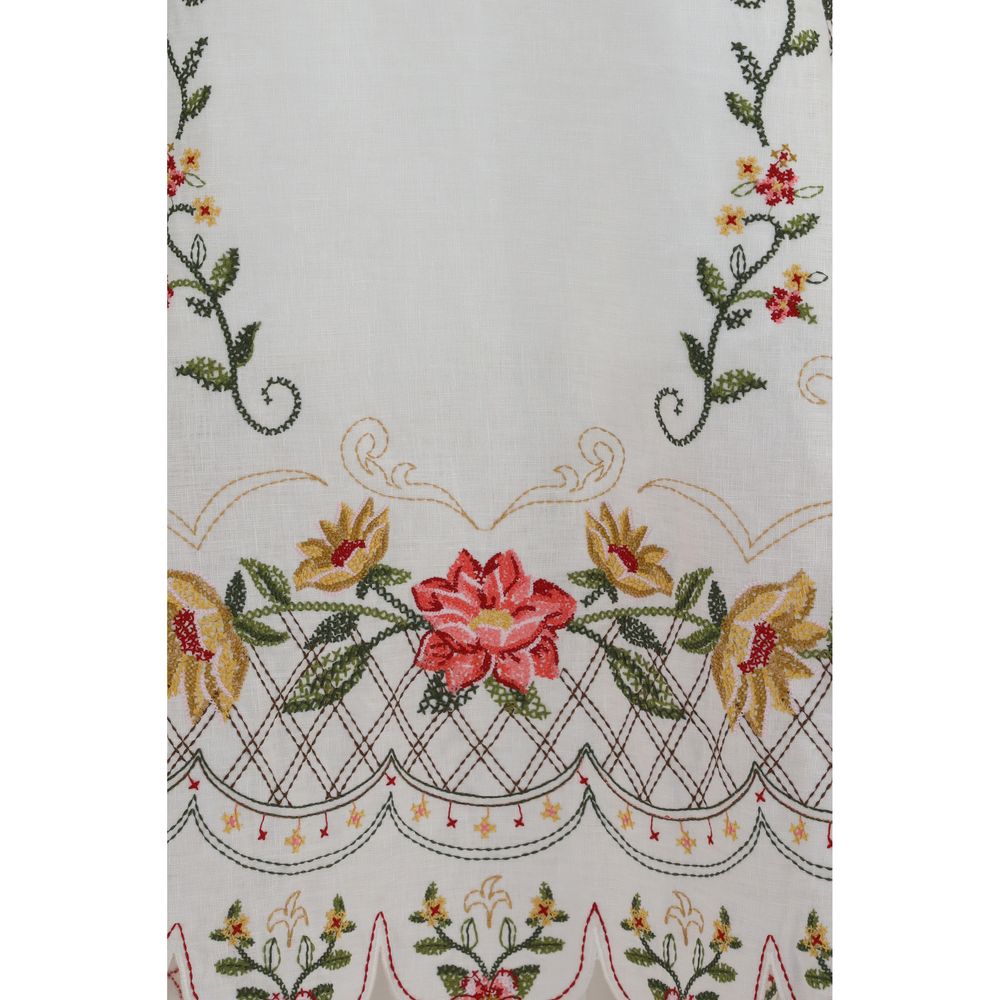 Multicolor Linen Casual Dress