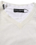 White Flax CrewNeck Layered Pullover Sweater