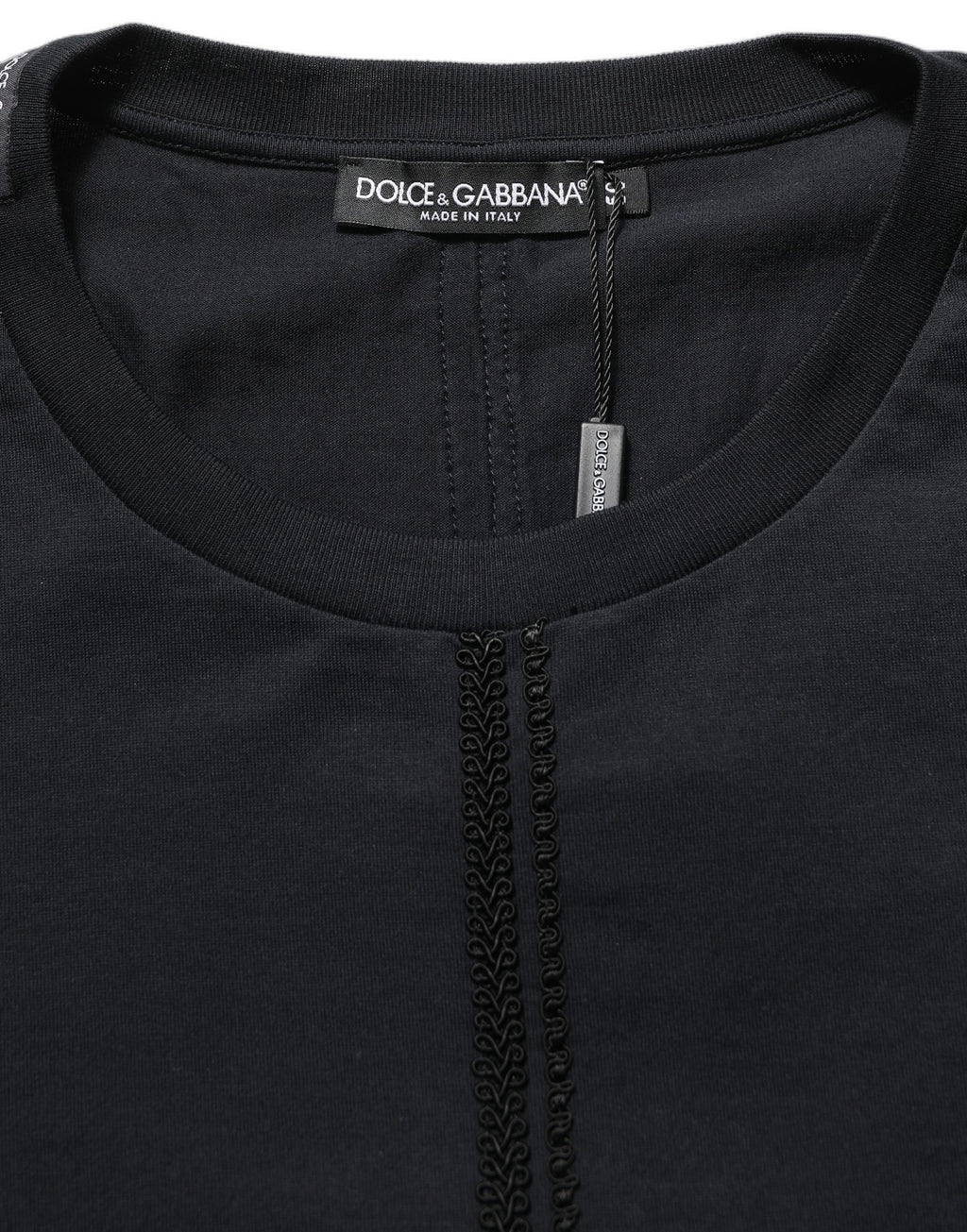 Dark Blue Cotton Round Neck Pullover Sweater