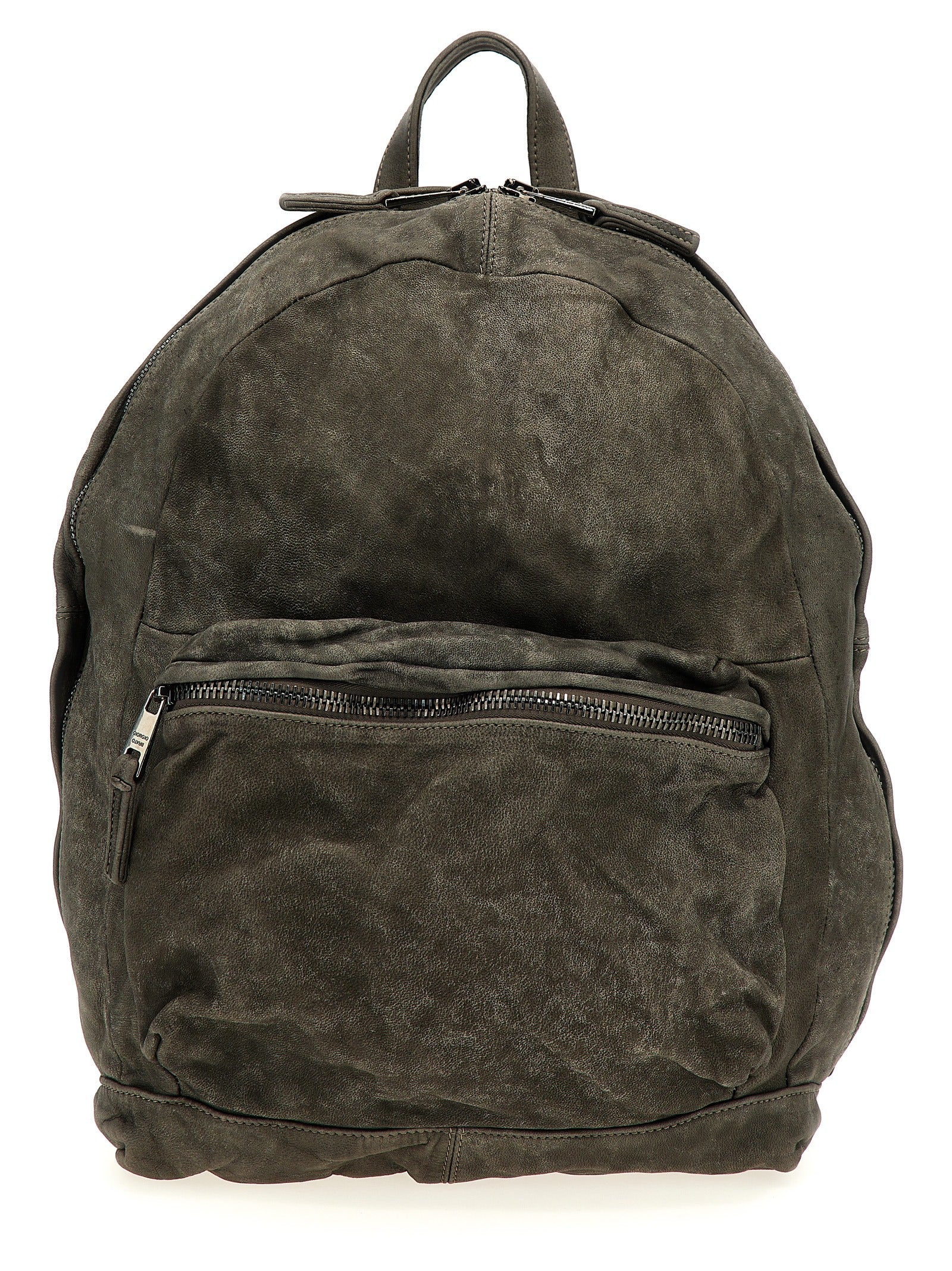 Gray Lamb Leather Backpack