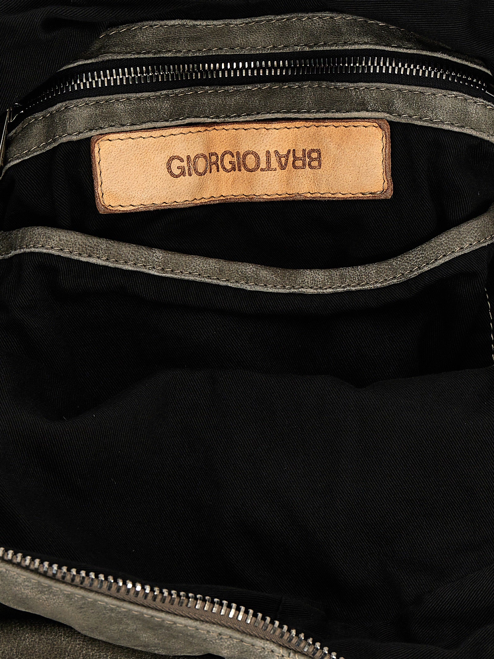 Gray Lamb Leather Backpack