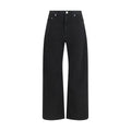Black Cotton Straight-Leg Jeans