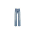 Blue Cotton Straight-Leg Jeans