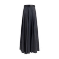 Gray Polyester Long Skirt