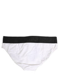White Stretch Drawstring Swim Brief Swimwear