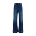 Blue Cotton Flared Jeans