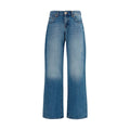 Blue Cotton Straight-Leg Jeans