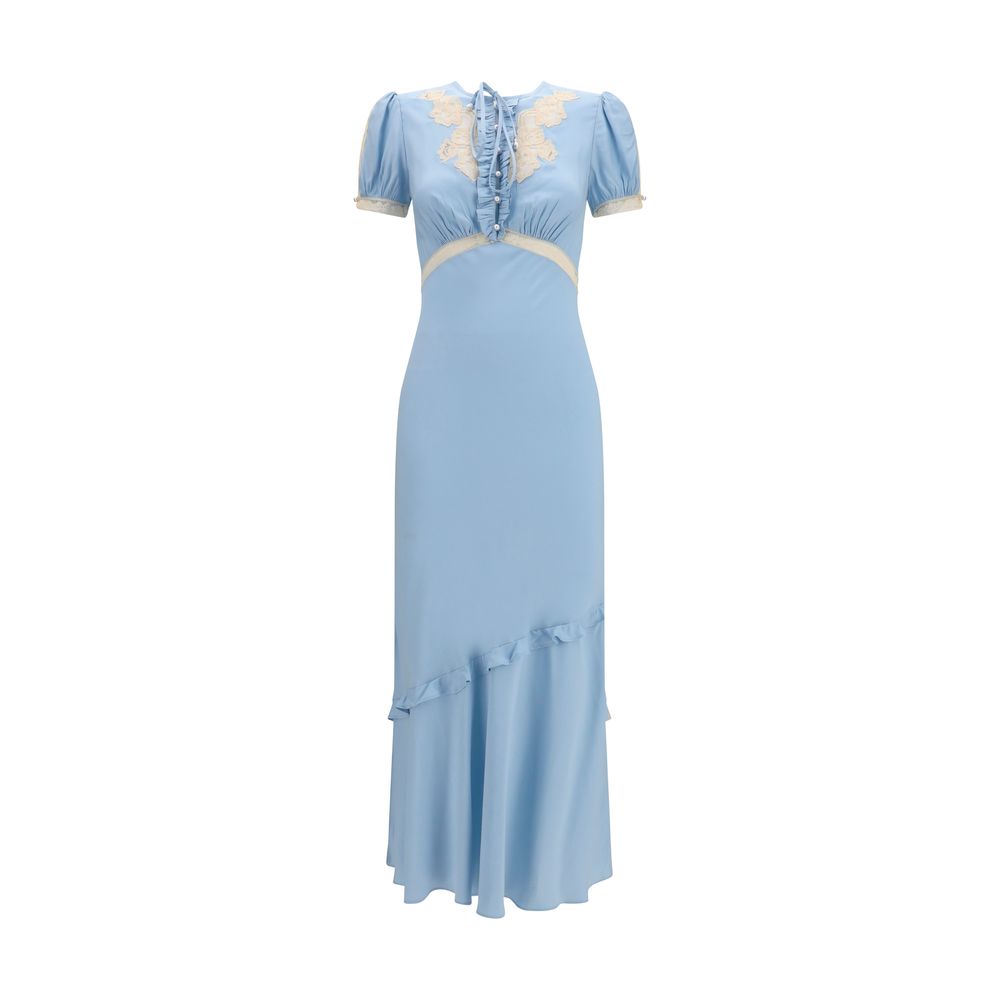 Blue Viscose Casual Dress