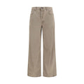 Brown Cotton Casual Pants