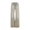 Gray Cotton Straight-Leg Jeans
