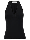 Black Viscose Sleeveles T-Shirt