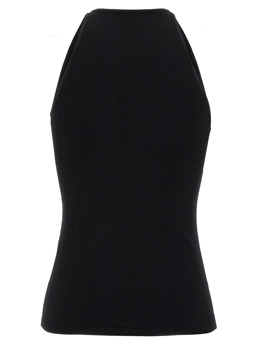 Black Viscose Sleeveles T-Shirt