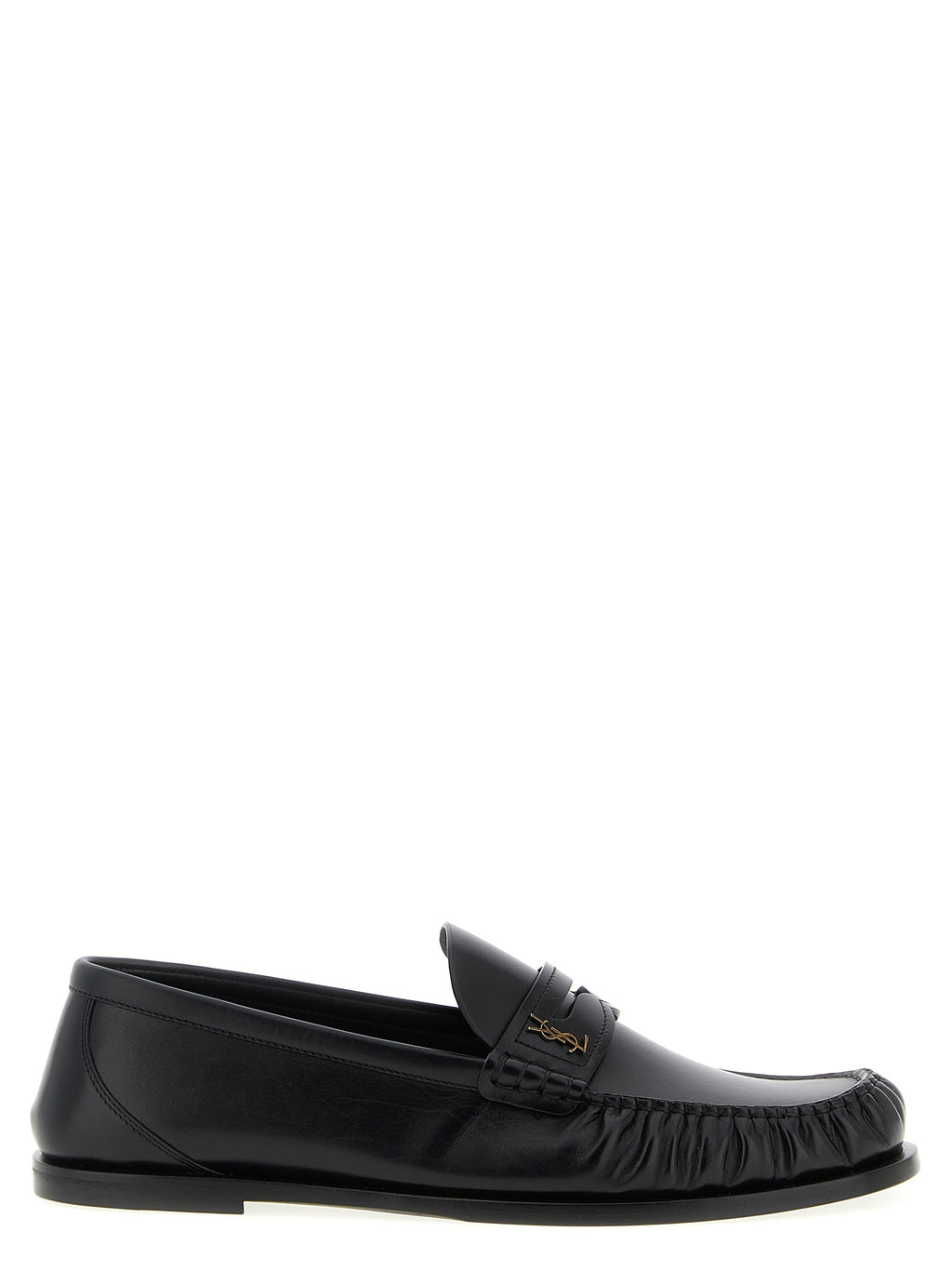 Black Calfskin Slip-On Loafers