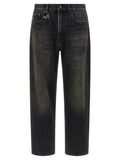 Black Cotton Straight-Leg Jeans
