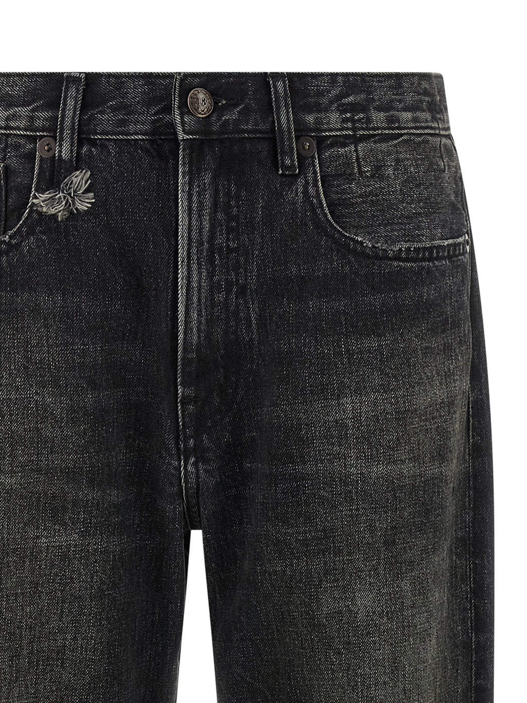 Black Cotton Straight-Leg Jeans